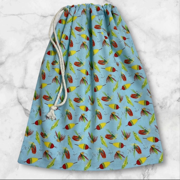 Fishing Print Cotton Linen Organic Sourdough Bread Bag, Bread Storage Keeper - Picture 4 of 4